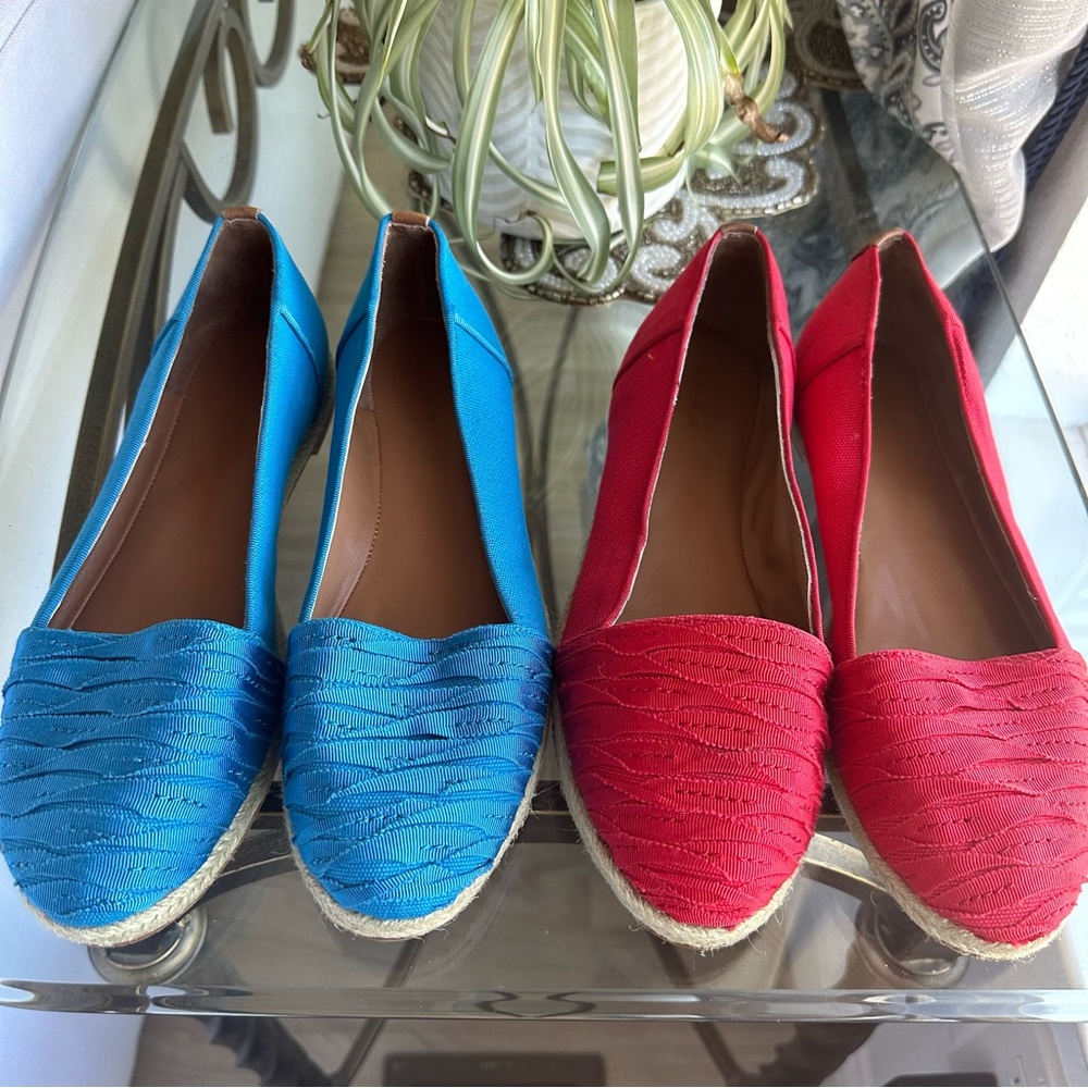 Tahari Espadrilles bundle! Size 6.5 Blue and Red set for sale!